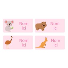 Aussie Animals Rectangle Name Labels - French