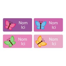 Butterfly Rectangle Name Labels - French