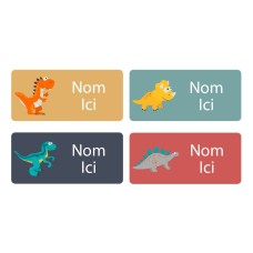 Dinosaurs Rectangle Name Labels - French