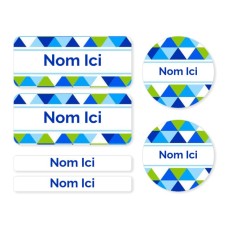 Pack d'étiquettes nominatives mélangées - Formes géométriques - FR|CA-FR
