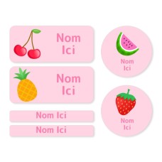 Pack d'étiquettes nominatives mélangées - Fruits - FR|CA-FR