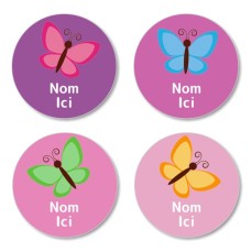 FR - Butterfly Round Name Label