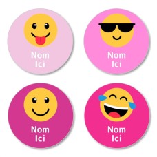 FR - Emoji Round Name Label