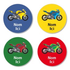 FR - Motorbike Round Name Label