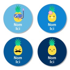 FR - Pineapple Round Name Label