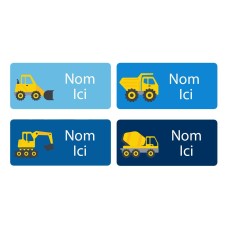 Little Digger Rectangle Name Labels - French