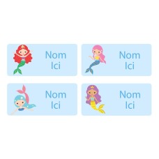 Mermaids Rectangle Name Labels - French