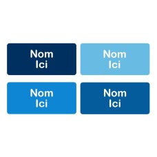 Multi Colour Rectangle Name Labels - French