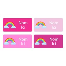 Rainbow Rectangle Name Labels - French