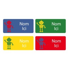 Robot Rectangle Name Labels - French