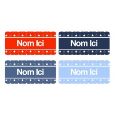 Star Rectangle Name Label - French