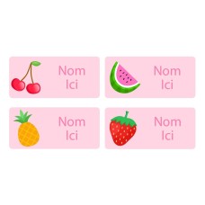 Fruit Rectangle Name Labels - French