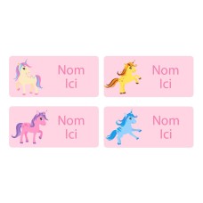 Unicorn Rectangle Name Labels - French