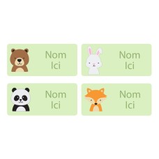 Woodland Animals Rectangle Name Labels - French